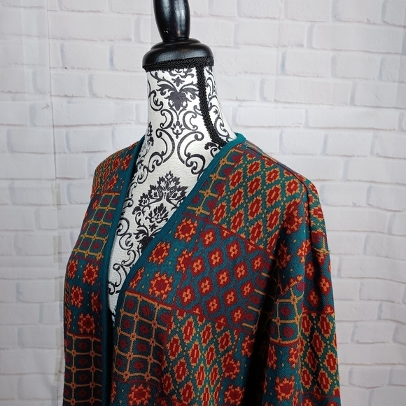 C. D. Daniels women's long sleeve geo print button front cardigan pockets 2x b30 - Picture 7 of 11